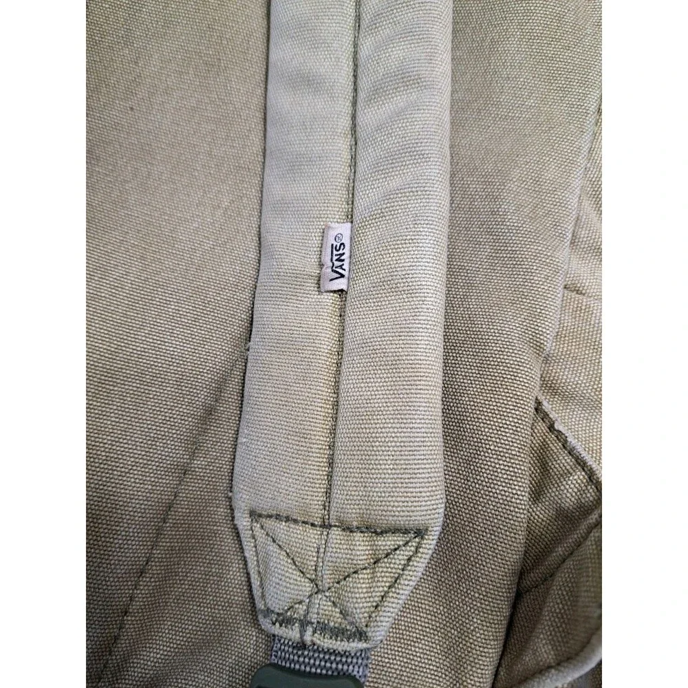 Vans Canvas Distressed Backpack Duck Bag Tan Beige School Work Trail Hike